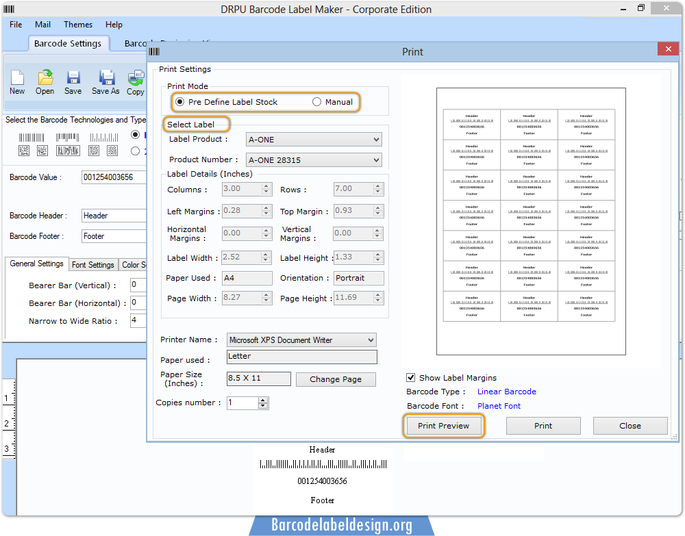 Barcode Labels Tool - Corporate Edition
