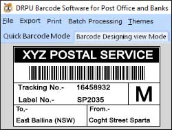 Barcode Labels Tool for Post Office and Bank