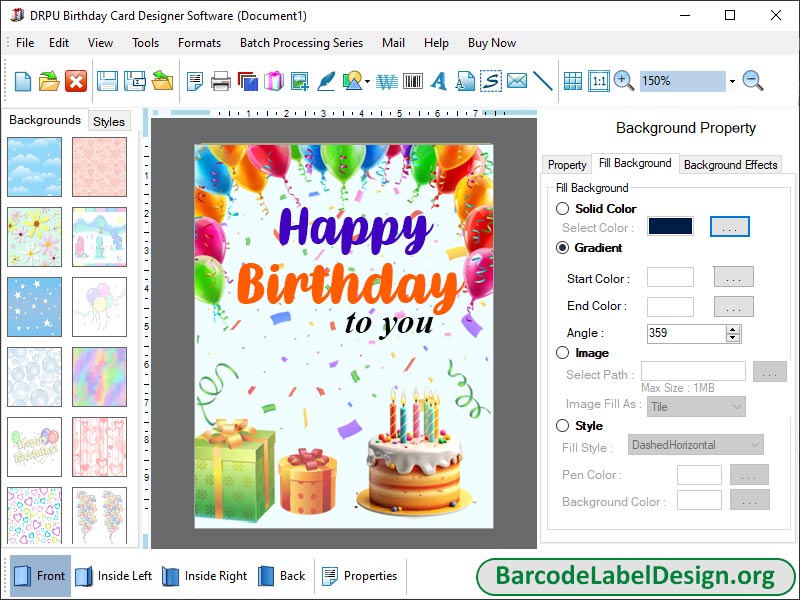 Birthday Card Templates screen shot