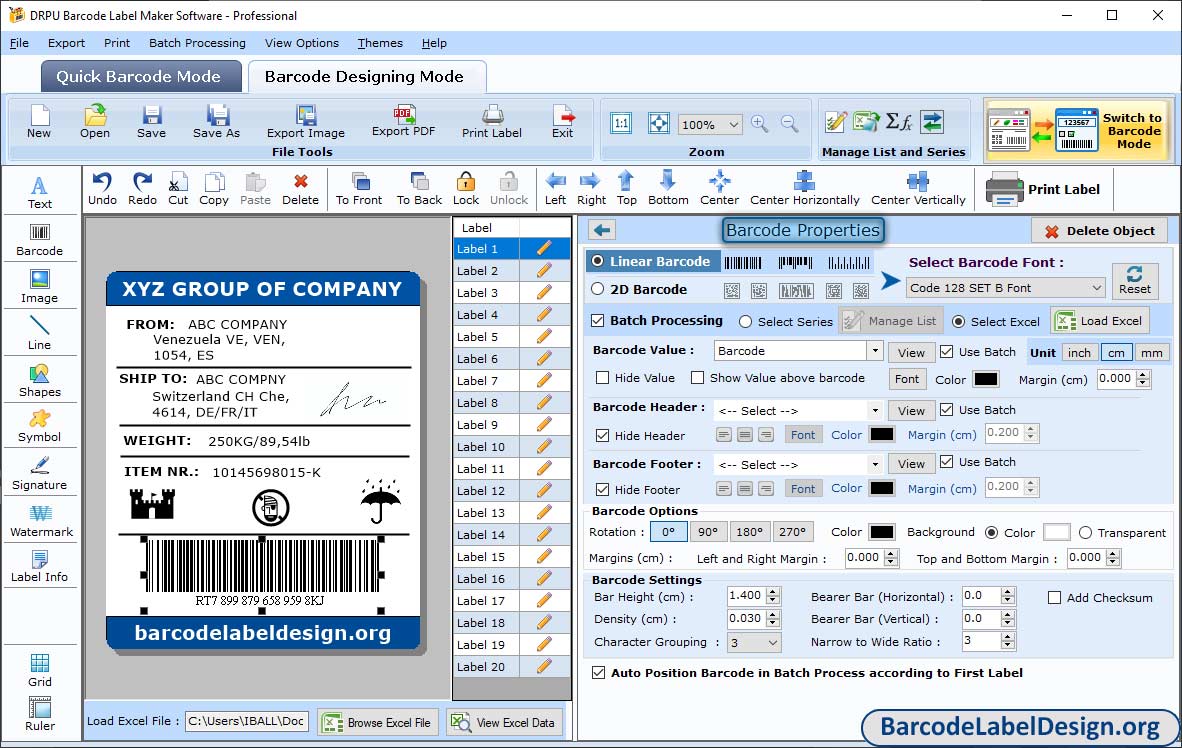 Barcode Properties