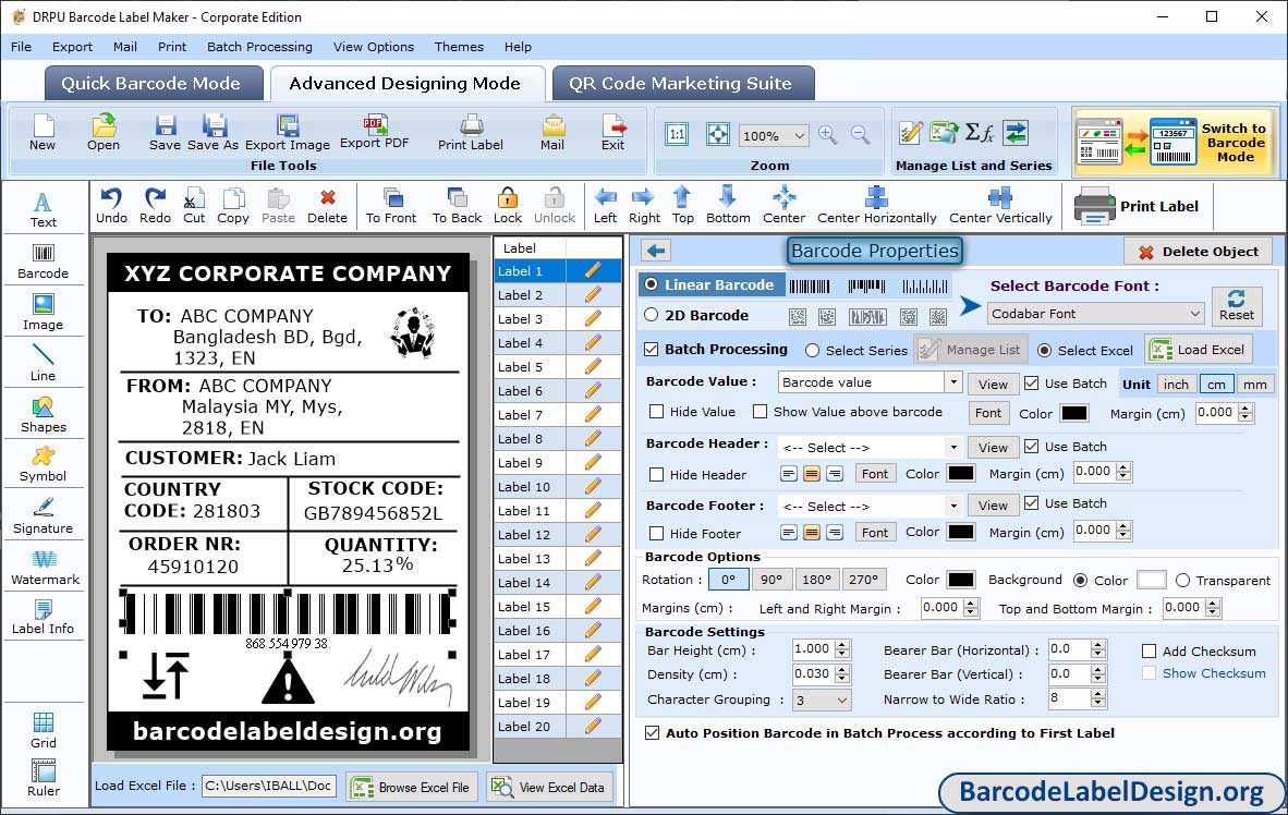 Barcode Properties