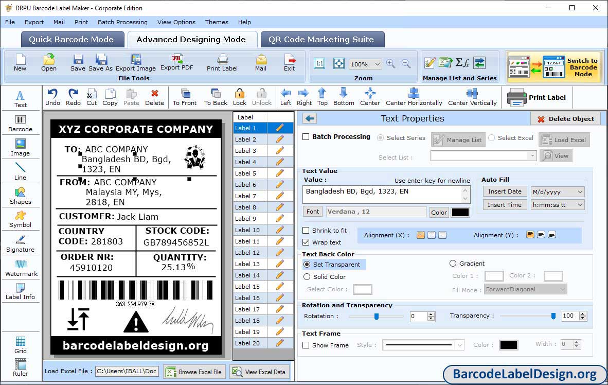 Barcode Label Maker - Corporate Edition