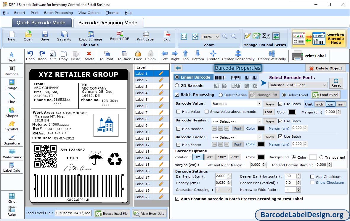 Barcode Properties