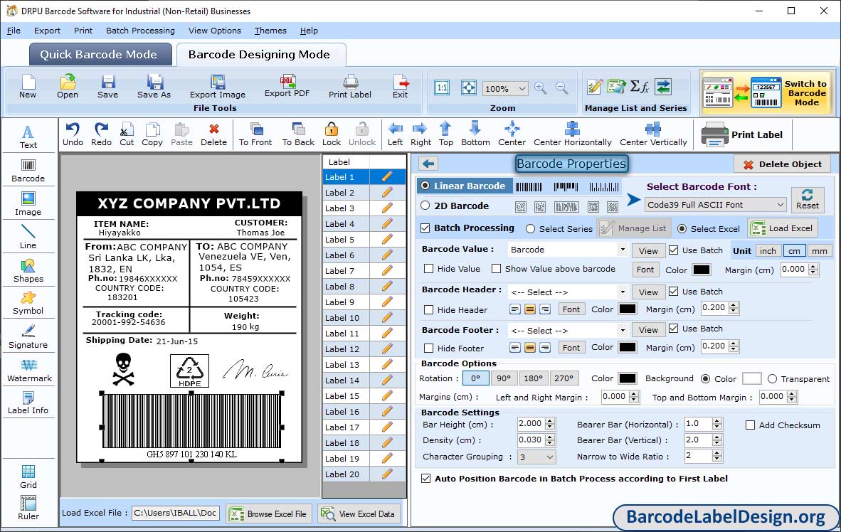 Barcode Properties