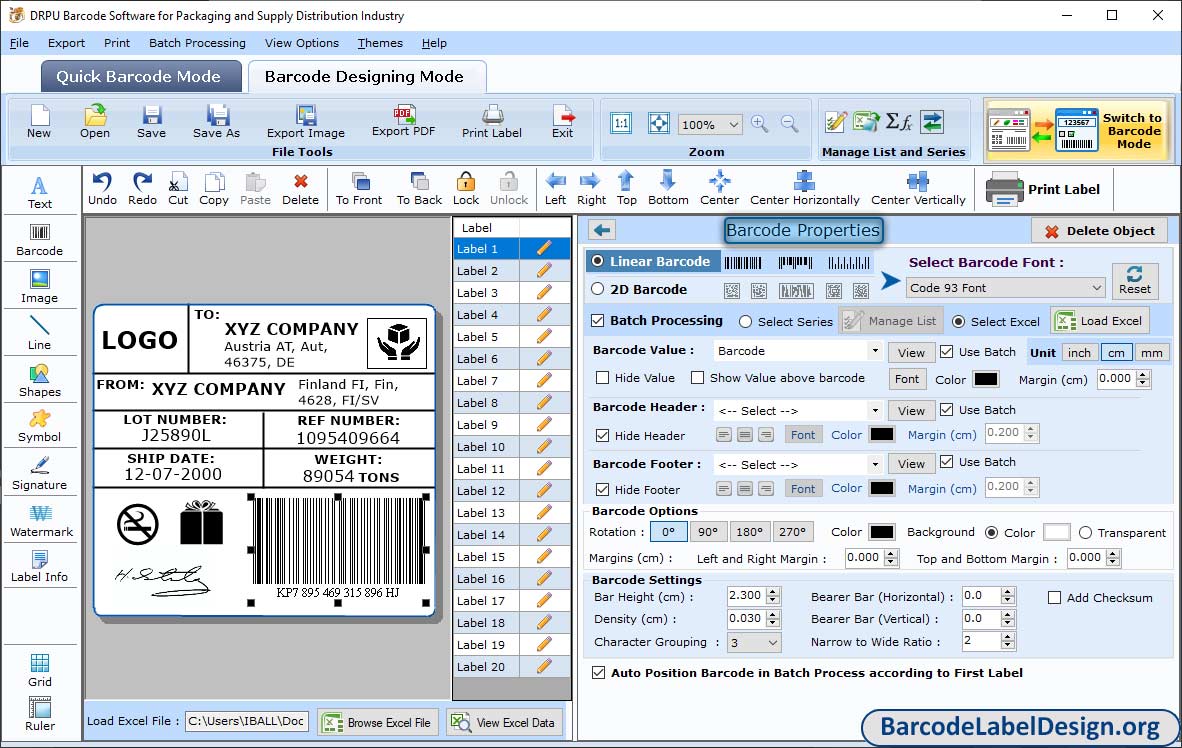 Barcode Properties