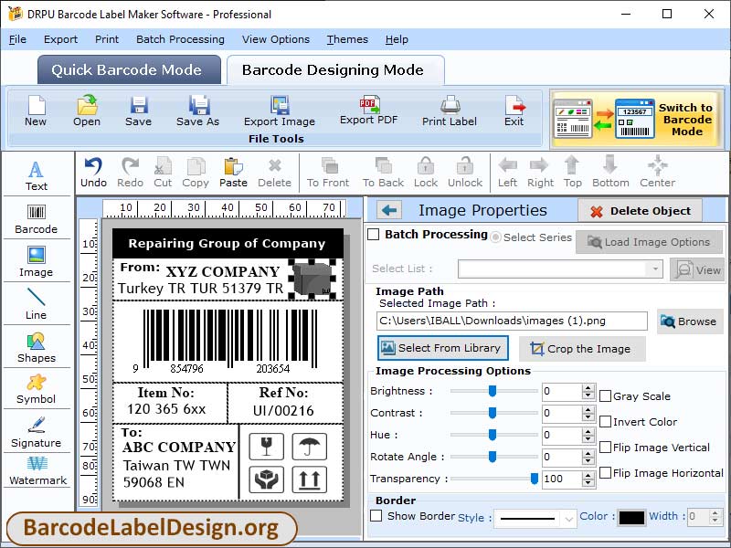 Windows 10 Barcode Label Design Tool full