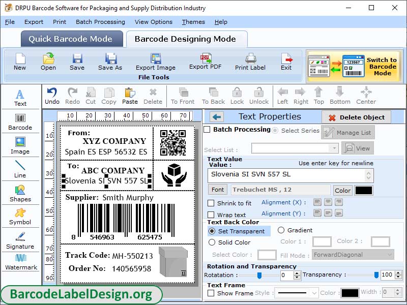 Windows 10 Packaging Barcode Maker Program full